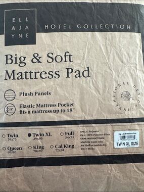Ella Jayne Hotel Collection Big and Soft Mattress Pad twin